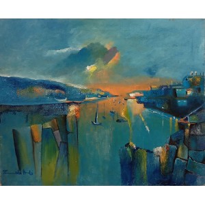 Zubi Ali, 16 x 20 inch, Acrylic on Canvas, Abstract Painting, AC-ZAL-003